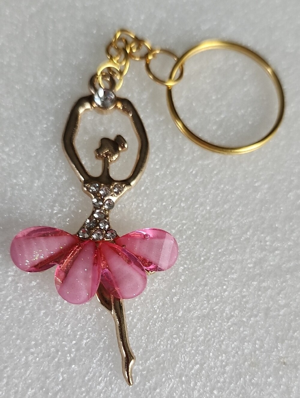 Hand Crafted Pink Ballerina Key & Card Holder Keychain